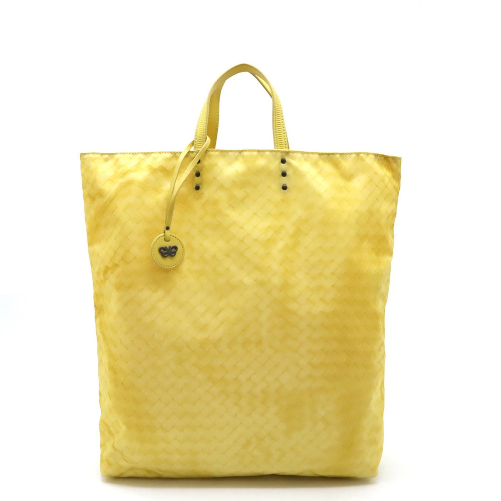 BOTTEGA VENETA Intreccio Illusion Tote Bag Vertical Leather Yellow Charm